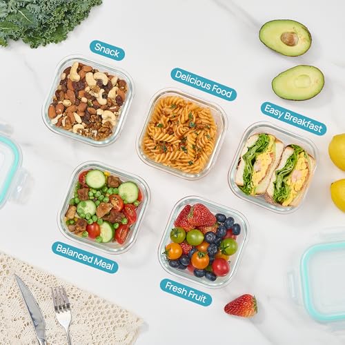 Image of Vtopmart 2Pack 17.5oz Glass Meal Prep Food Container Sets with Lids