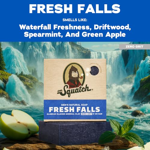 Dr. Squatch Natural Men’s Bar Soap - Cold Process Body Soap Bar with Natural Oils - Gifts for Men - Fresh Falls (5 oz, 3-Pack) - image 3