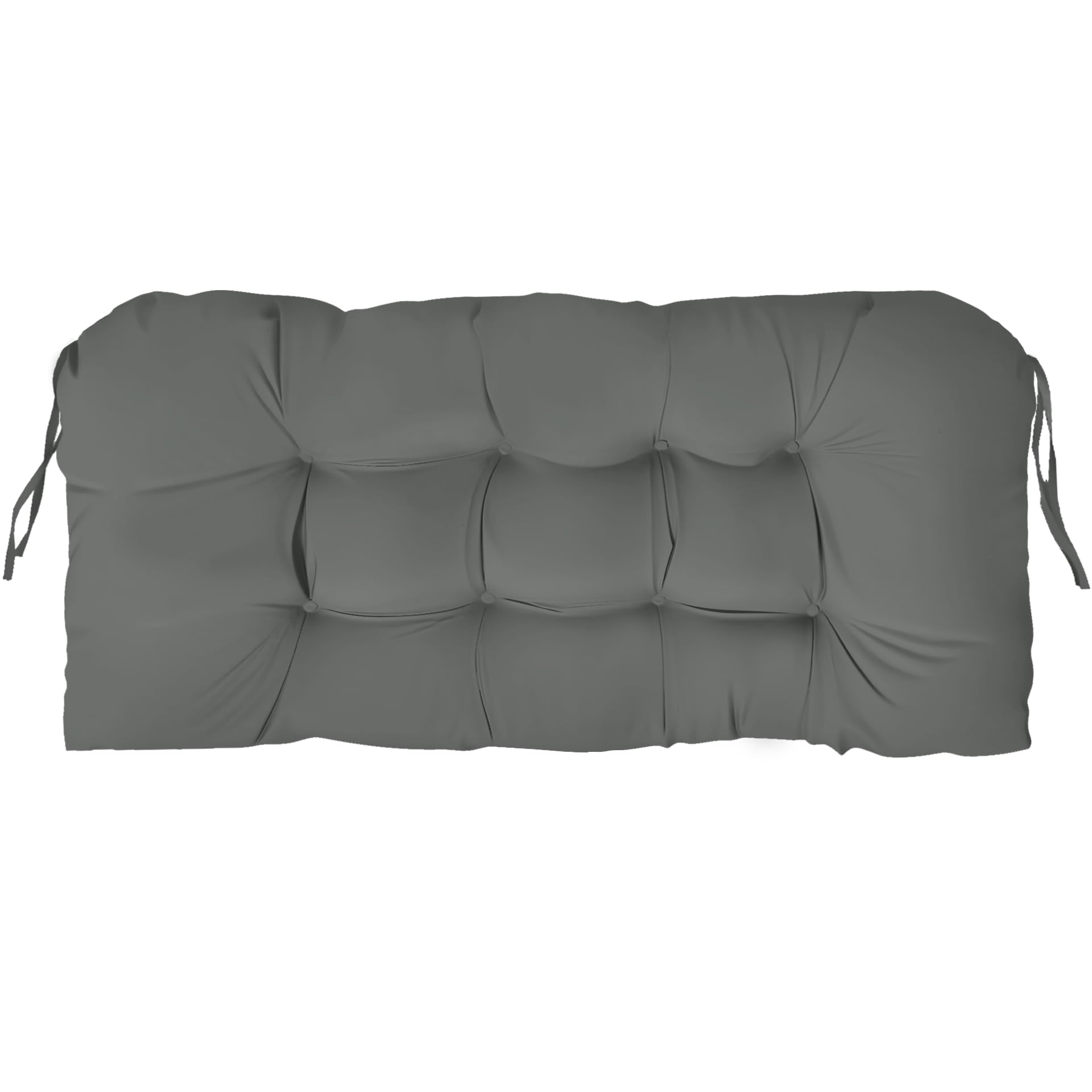 Outdoor Bench Cushion 44x22x4 Inch with Ties Loveseat Pads, Dark Grey