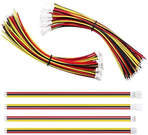 Lyeteung - 25 Paires Connecteurs JST XH 2.54mm 4 Broches - Mâle Et Femelle Avec Câble 150mm - Pour Électronique