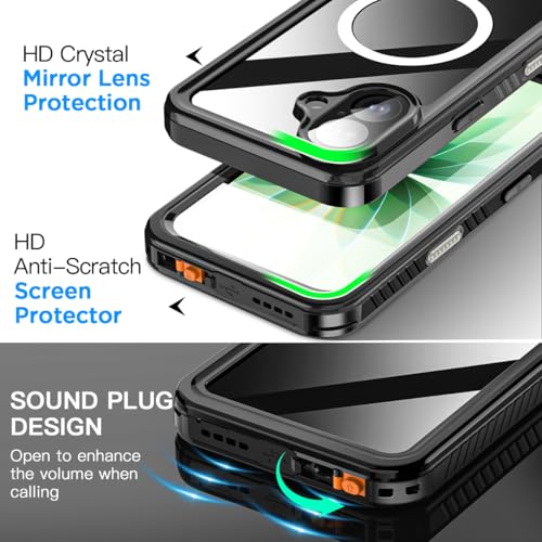 AICase for iPhone 17 Case Waterproof Clear with MagSafe Water Proof/Snowproof/Dustproof/Shockproof,IP68 Certified 360 Full Body Protection Fully Sealed Underwater Cover for iPhone 17 6.3" - image 7