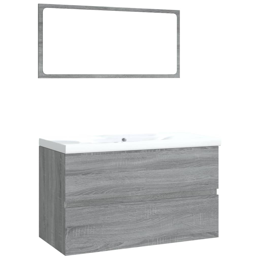 SKM Badmöbel-Set Grau Sonoma Holzwerkstoff, Weight: 36.7 kg, 3120349