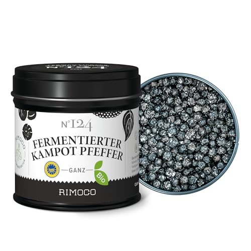 Rimoco N°124 Bio Fermentierter Kampot Pfeffer - Der weltweit beste schwarze Pfeffer mit angenehm...