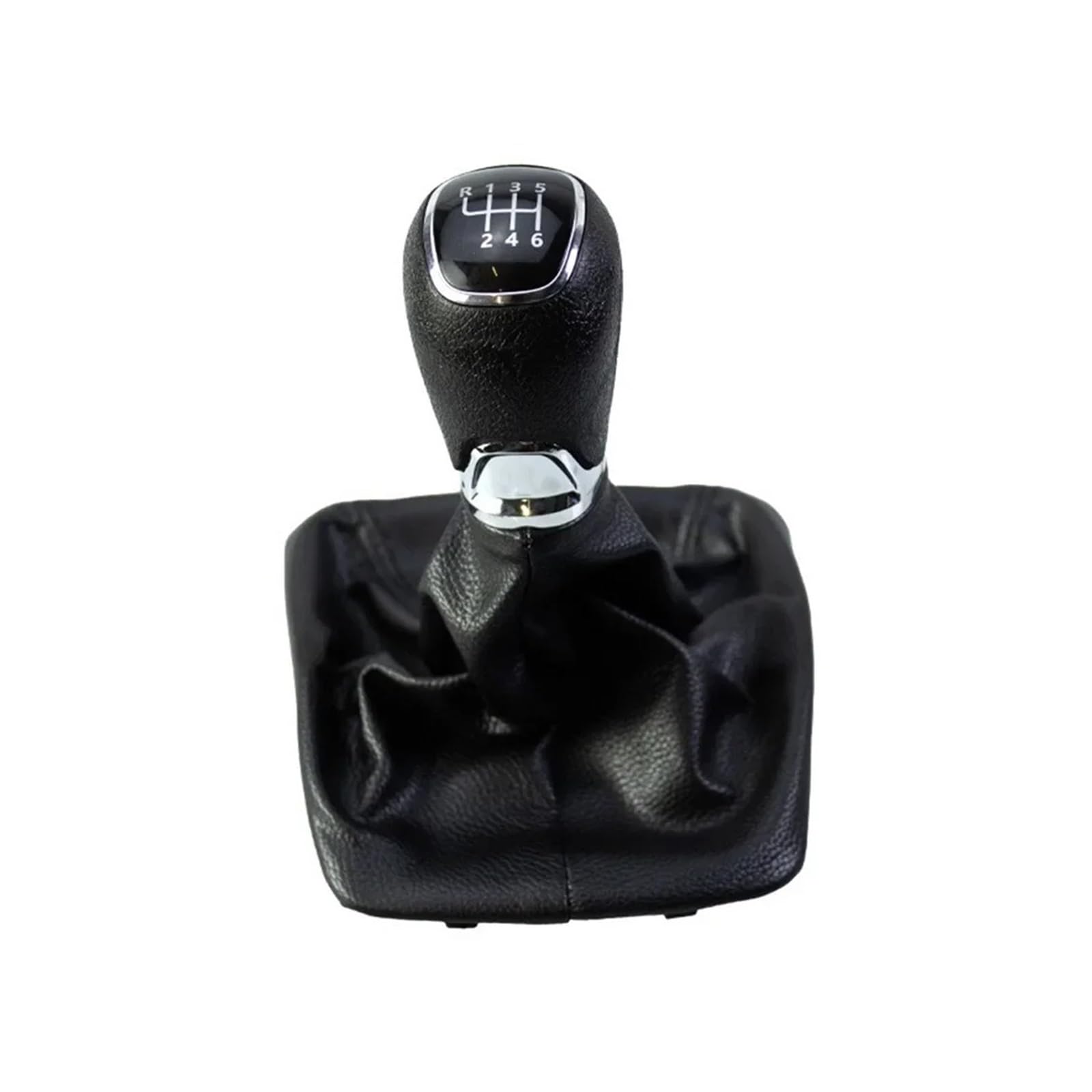 QMTVFSRH Car Gear Shift Knob 5/6-Speed Gear Shift Knob with PU Leather Gaiter Boot for Skoda for Octavia 2 A5 A6 2004-2012 LHD(6 Speed)