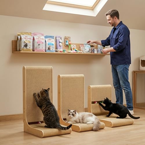 Rascador vertical en forma de L para gatos 23.6 pulg miniatura 7