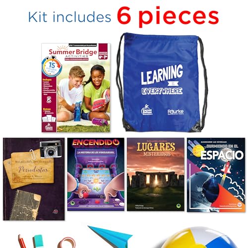 Summer Bridge Activities Grades 6-7 Spanish Summer Learning Backpack, Spanish Language 6th Grade to 7th Grade Workbook All Subjects, Flash Cards, Middle School Nonfiction & Fiction Children's Books - Image 2