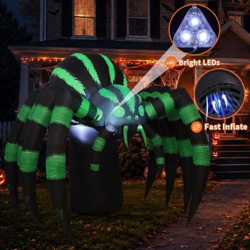 7 FT Long Halloween Inflatable Spider Outdoor Decoration - image 2