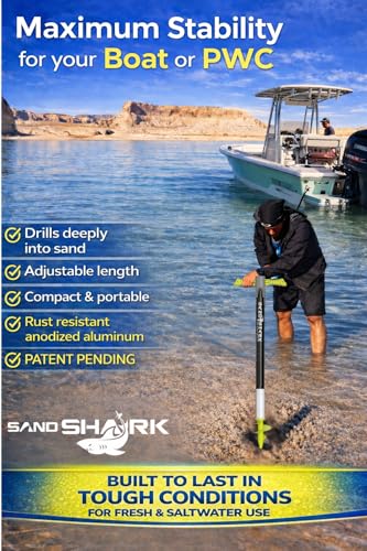 Image of SandShark Supersport 3.0 Shallow Water Anchor - Great Jet Ski, PWC, Pontoon Boat Accessory - Adjusts 29 inch-48 inch w /Case