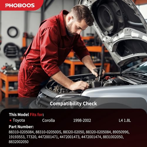 Image of PHOBOOS A /C compressor with Clutch Compatible with Toyota Corolla 1998-2002, L4 1.8L, Fast Cooling, Low Noise, Easy Installation, Ref. 88320-02050