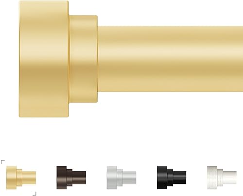 Miniatura 10 de Barras de cortina negras para ventanas de 28 a 48 pulgadas (2.3-4 pies), barras de cortina resistentes de 1 pulgada de diámetro, barra de cortina