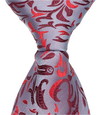 2628 R3-48 in. Necktie - Red Decorative Design, 12-14