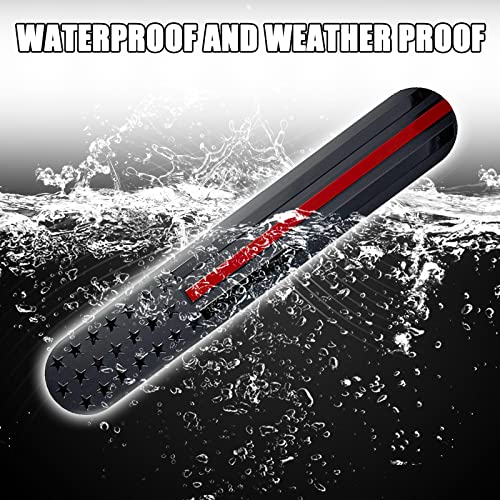 Tobenbone 2Pcs Usa American Metal Flag Car Decal Emblem, 3D Metal Adhesive Auto Fender Bumper Badge Stickers, Fit For Auto Suv Truck Motorcycle (Black/Red) #TOP4