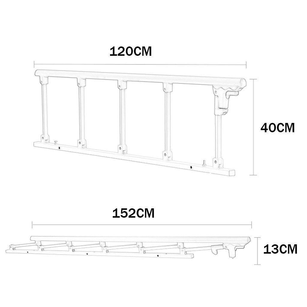 Protezioni Laterali Pieghevoli per sponde del Letto, Adatte per Gli Anziani. Paraurti ausiliario per Il Letto, per Ospedale, in Lega di Alluminio (Colore: E, Dimensioni: 120x40 cm)