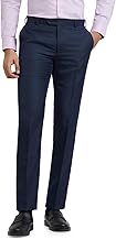 Raymond Men's Slim Fit Mid Rise Structure Pattern Poly Viscose Blend Pleatless Formal Trouser