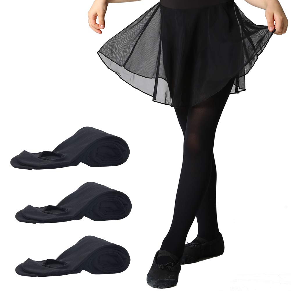 MANZI1-3 Pairs Womens Girls Basic Convertible Transition Ballet Dance Tights 40 Denier…