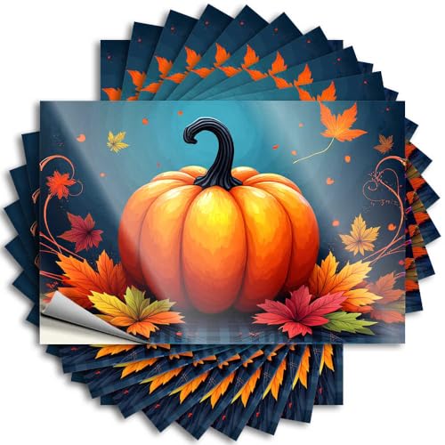 Adesivi meccanici autunno raccolta zucca con foglie colorate adesivi Kawaii adesivi per auto cartelli divertenti per uomo grotta (6 x 9 cm)