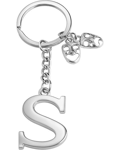 Theater Gifts Initial Letter Keychain Pendant for Drama Teacher Graduation Student ...