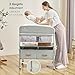 BabyBond Portable Baby Changing Table with 2 Storage Baskets, Foldable Changing Table Dresser Waterproof Diaper Changing Table Height Adjustable Changing Station for Infant and Newborn(Beige)