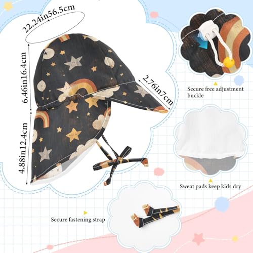 Black Retro Unicorns Baby Sunhat Boy Beach Caps Toddler Girl UPF 50+ Wide Brim Traveling Camping4