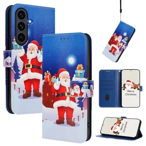 Cadeau Samsung Galaxy A15 motif nuit de Noël pochette en cuir