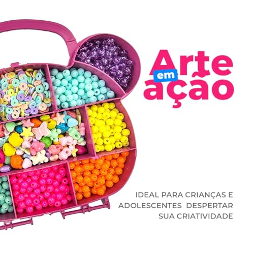 Kit Para Montar Pulseira Com Letras 1.600 Peças Artesanato Miçangas