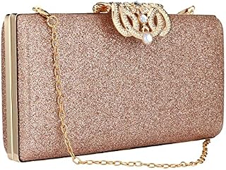 TOYIS Womens Glitter Clutch Bag Evening Party Chain Shoulder Bag Shimmer Wedding Prom Handbag Purse