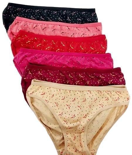 Pack of 6 Printed Pure Cotton Briefs for Womens/Girls for Daily USE Pantys Comfortable Multicolour Pantys||HOT-P090-image-3