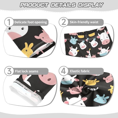 Animal Cartoon Cow Girls Casual Leggings for Kids Printed Long Pant Bottoms Stretch and Soft3