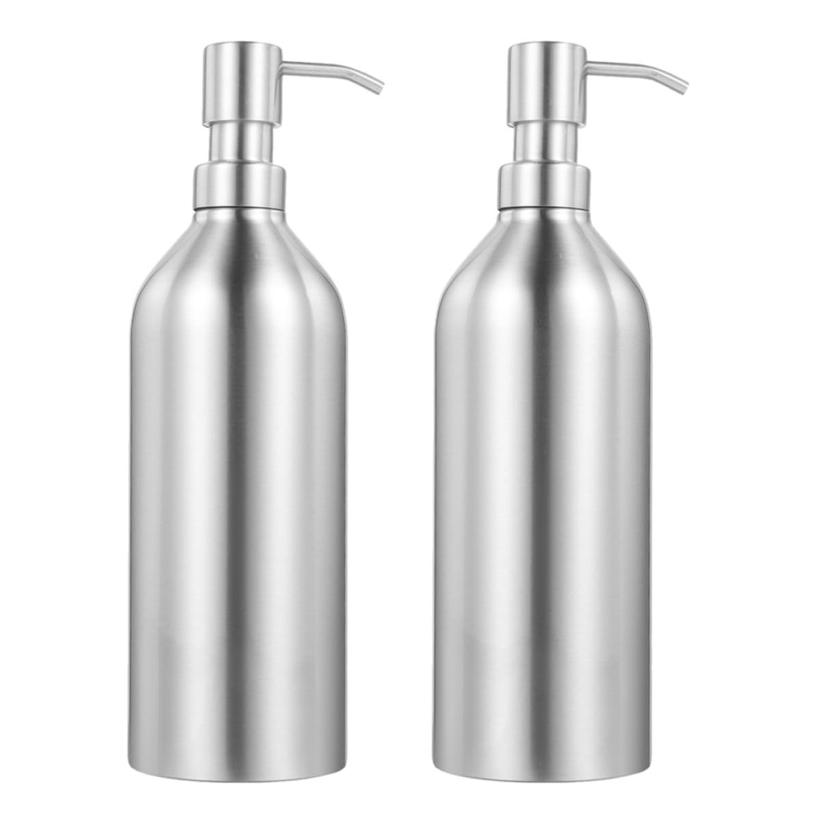 2 Piezas Dispensador de Jabón Recargable de Acero Inoxidable 700ml Diseño Decorativo, Adecuado para Uso en Hogar y Hotel, Botella para Jabón Líquido y Champú