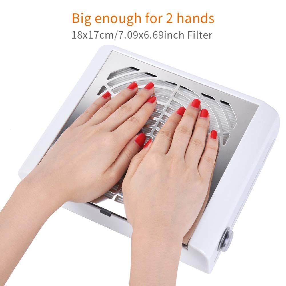 Aspirador polvo de uñas 40W, Máquina de Colector de Polvo de Succión de Alta Potencia, Uñas, Equipo Profesional de Arte de Pedicura, Manicura para esteticistas y en salones de belleza