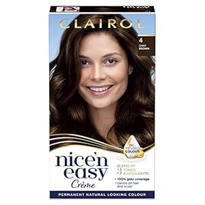 Clairol Nice’n Easy Crème Permanent Hair Dye, 4 Dark Brown, 230g