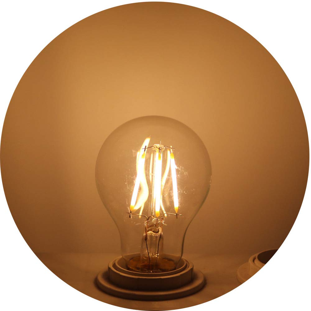 A60 A19 Vintage E26 E27 Medium Base Retro Edison LED Filament Light Globe Bulb 8W Warm White 2700k — view 6
