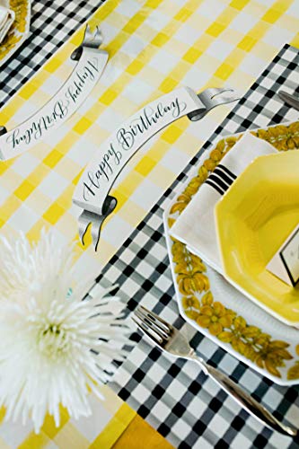 Hester And Cook Paper Placemats For Dining Table - Black White Buffalo Check Plaid Pattern Place Mats For Parties - 24 Sheets Per Pad American Made #TOP3