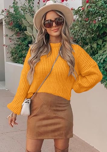 PRETTYGARDEN Fall Sweaters for Women 2025 Fashion Long Sleeve Casual Ribbed Knit Winter Clothes Pullover Jumper Tops