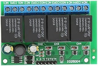 Relay Module DC 6-24V 4 Channels Low Pulse Trigger Self-locking Relay Module Stable Mini Flip-Flop Relay Module for Electronic Motor