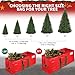 Christmas Tree Storage Bag, Fits 9 Ft Holiday Xmas Artificial Tall Disassembled Tree, Waterproof Christmas Tree Bag with Durable Reinforced Handles & Dual Zipper, Labeling Card Slot, Red