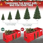 Christmas Tree Storage Bag, Fits 9 Ft Holiday Xmas Artificial Tall Disassembled Tree, Waterproof Christmas Tree Bag with Durable Reinforced Handles & Dual Zipper, Labeling Card Slot, Red - Image 3
