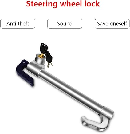 AWAKMER Alta Seguridad Acero Inoxidable Bloqueo del Volante Adecuado para Coche Camiones Se Puede Extender Unos 50 cm. AWAKMER Alta Seguridad Acero Inoxidable Bloqueo del Volante Adecuado para Coche Camiones Se Puede Extender Unos 50 cm.