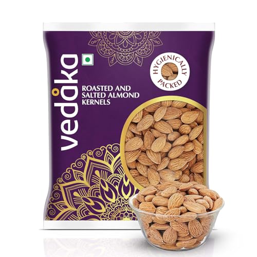 Image of Amazon Brand - Vedaka Premium Roasted and Salted Almonds, 100g.