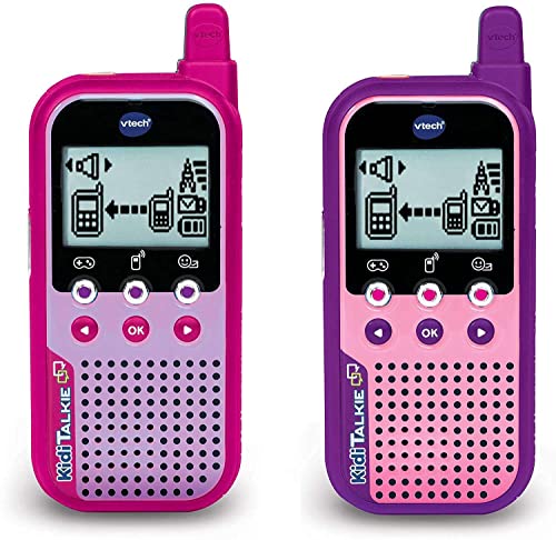 VTech - KidiTalkie 6 en 1, Walkie-Talkie para niños, Envía Mensajes y Juega con una conexión Segura, Color Rosa,...