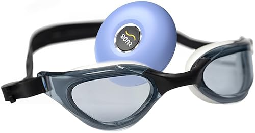 SONR Paquete de música 2 en 1 reproductor de música subacuático de oreja abierta para nadadores y gafas de natación antivaho