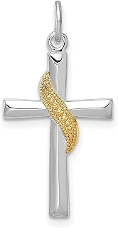 Colar pingente religioso cruz em tom de ouro prata esterlina 925 joias finas elegantes para mulheres presentes para ela, Prata esterlina