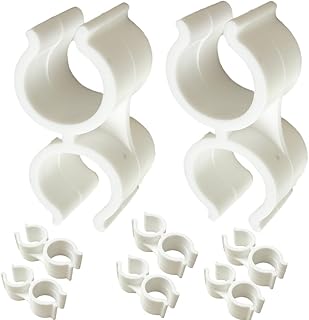 NOBLEZHU 8 Pcs Bimini Boat Clip for Anti Rattle Bimini Brace Security Boat Accessories Bimini Top Pole Clips Holder Bimini Pole Clips Bimini Top Clips Bimini Clip Nylon Black/White