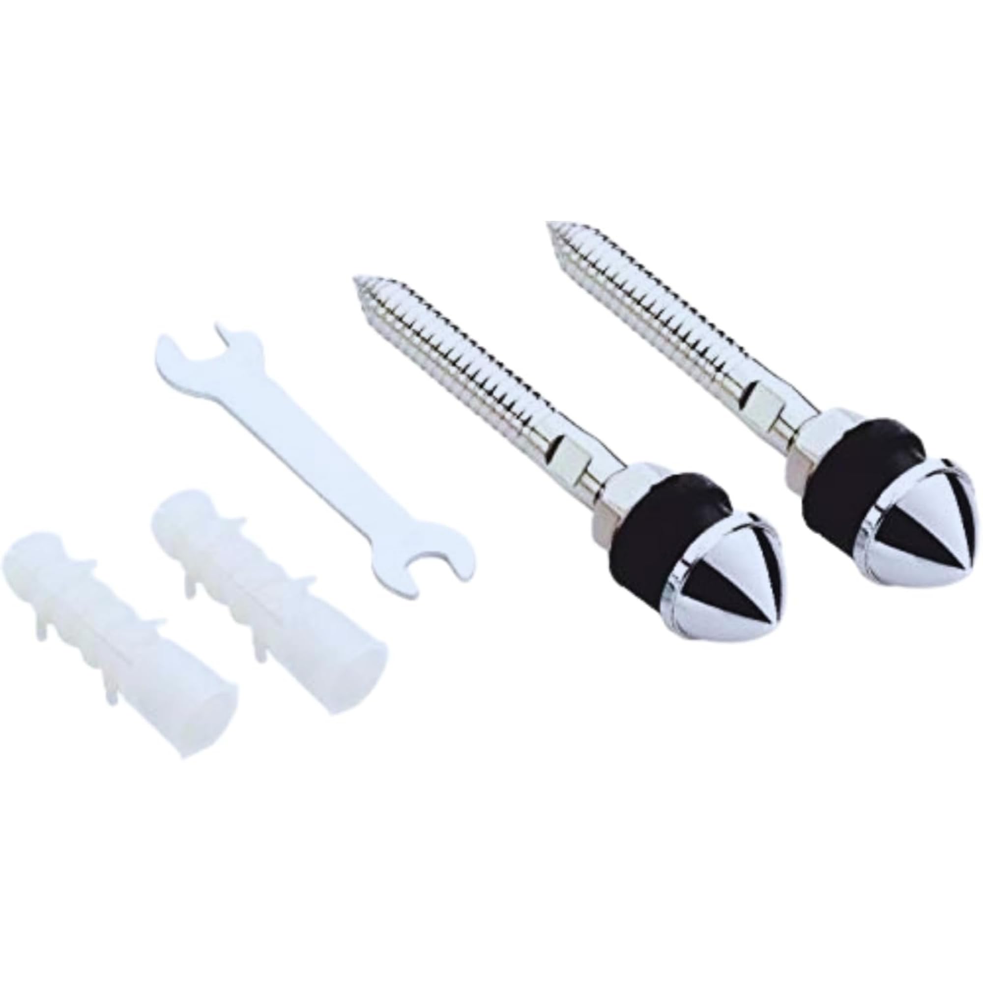 NEW WARE® Stainless Steel 304 Rack Mount Fastener with Zinc Cap for EWC & Wall Hung Toilets | 5/8 Inch Heavy Duty Toilet Fixing Bolt Set | Rust Proof Durable Bathroom Mounting Hardware Kit for Home