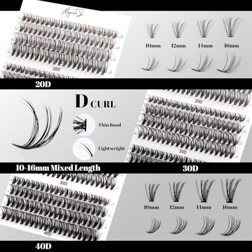 Lash Clusters 480 Clusters 10-20mm False Eyelash 60D 80D 100D Thick Eyelash Extension 20D 30D 40D Individual Eyelashes Multi-Style DIY Lash Extensions for Beginners(20D-100D-D, 10-20MIX) — view 3