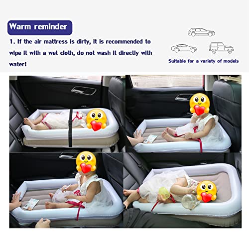 Vophia Inflatable Baby Travel Bed Toddler Car Bed For Kids Baby Travel Airplane Bed, Kids Airplane Bed With Hand Pump Seat Belt And Carry Bag Included #TOP5
