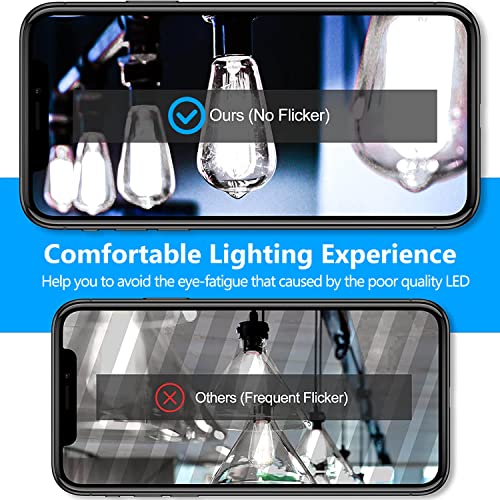 E26 Led Bulb 60 Watt Equivalent Dimmable Edison Bulbs, 800 Lumens High Brightness With Clear Glass, Eye Protection Led 85+ Cri, St64 St19 St21 Antique Light Decor Pack Of 3 (5000K Daylight White) #TOP4