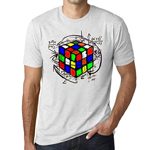 Ultrabasic - Unisex Cubo de Rubik Camiseta Rubikcube Magic T-Shirt Blanco Moteado