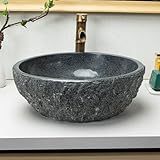 Fregaderos de baño de superficie tallada a mano 100% pura, estilo rústico de granja