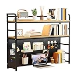 【beau et pratique 】 cadre en métal peint au four à haute température (1,5 * 1,5 cm) avec MDF. Les tapis antidérapants sur les repose - pieds rendent les étagères de bureau plus solides et évitent également les dommages. La texture de couleur noyer noir de style industriel ajoute une touche vintage et rustique à votre maison et s'harmonise parfaitement avec la plupart des styles de décoration.